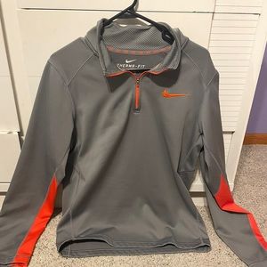 Nike Gray and Orange Quarterzip